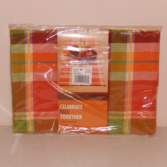 New Fall Table Runner Kohl's Celebrate Together Plaid 13" x 54" - Picture 1 of 3